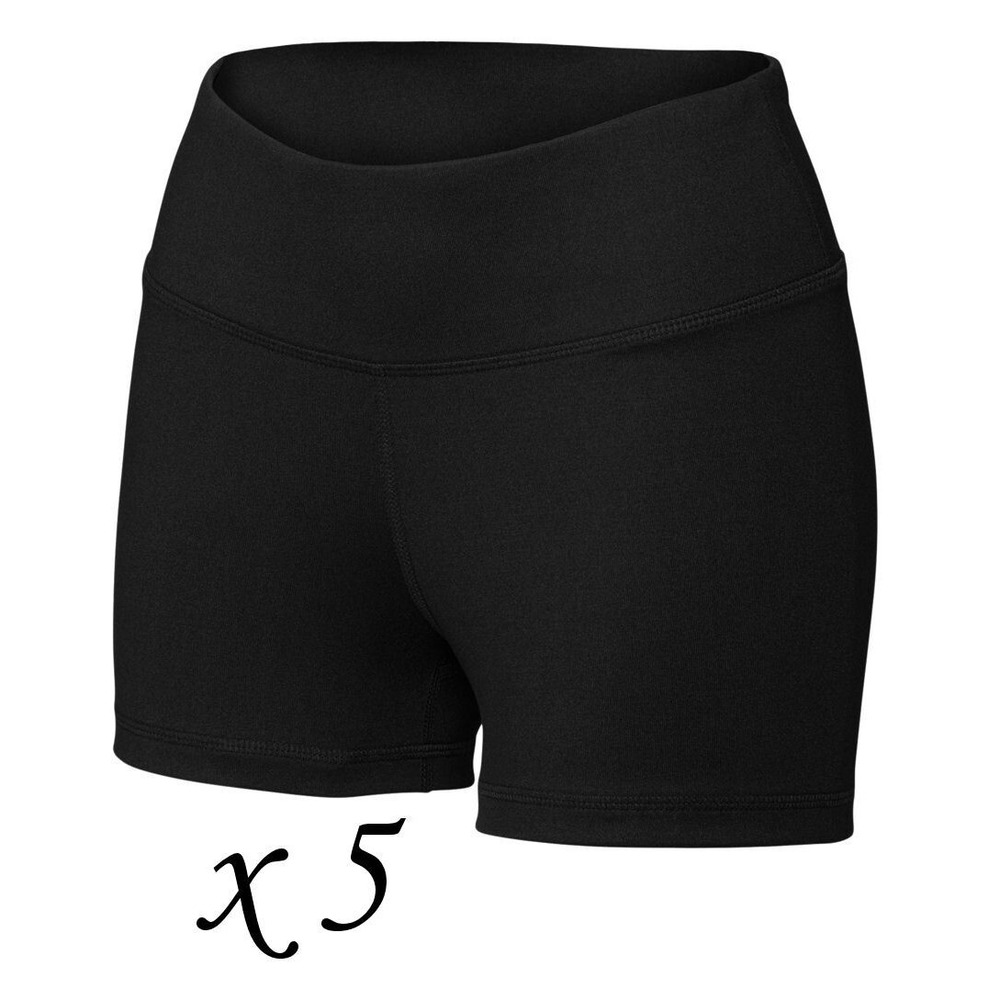 LOT: 5 Sport-Tek Women's Interval 3" Athletic Activewear Shorts - Black - Medium